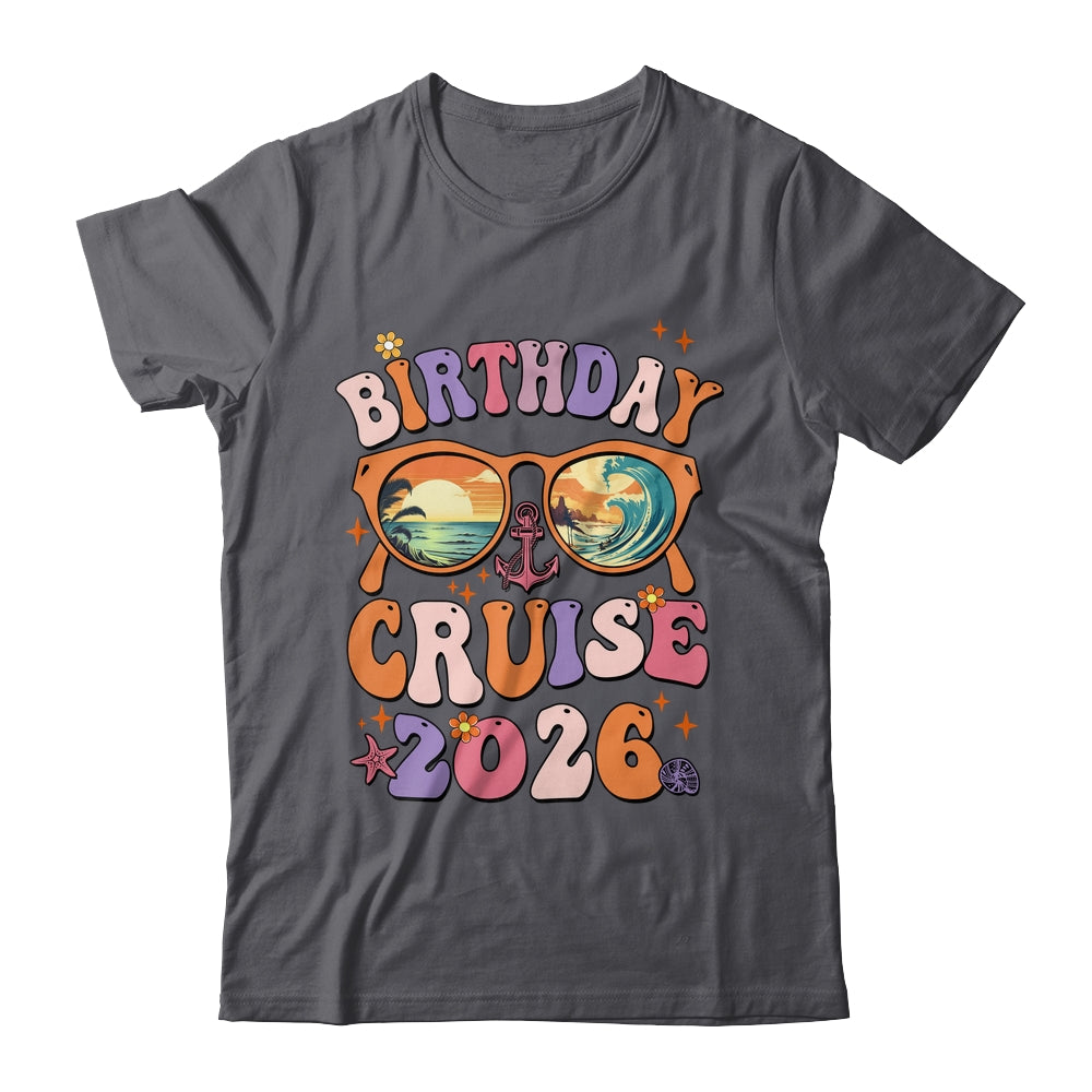 Birthday Cruise Squad Birthday Girls Party 2026 Groovy Shirt & Tank Top | siriusteestore