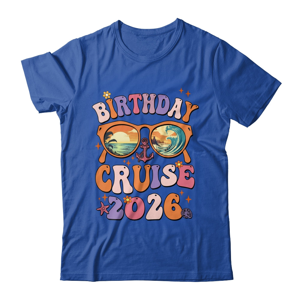 Birthday Cruise Squad Birthday Girls Party 2026 Groovy Shirt & Tank Top | siriusteestore
