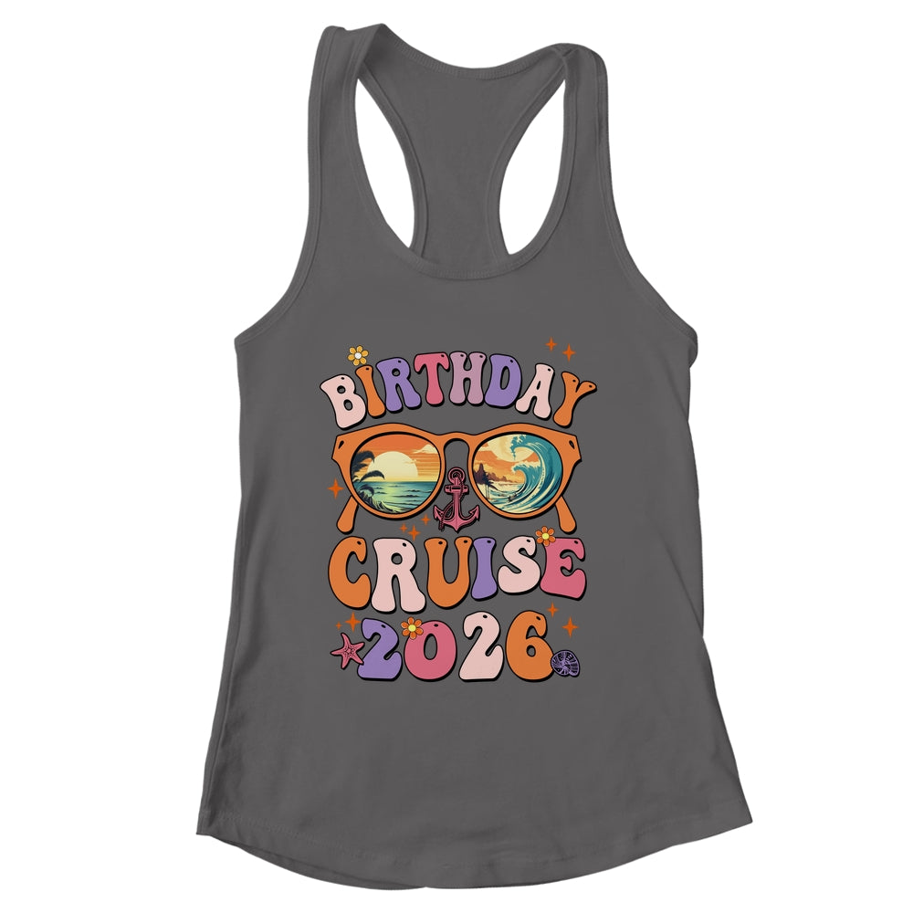Birthday Cruise Squad Birthday Girls Party 2026 Groovy Shirt & Tank Top | siriusteestore