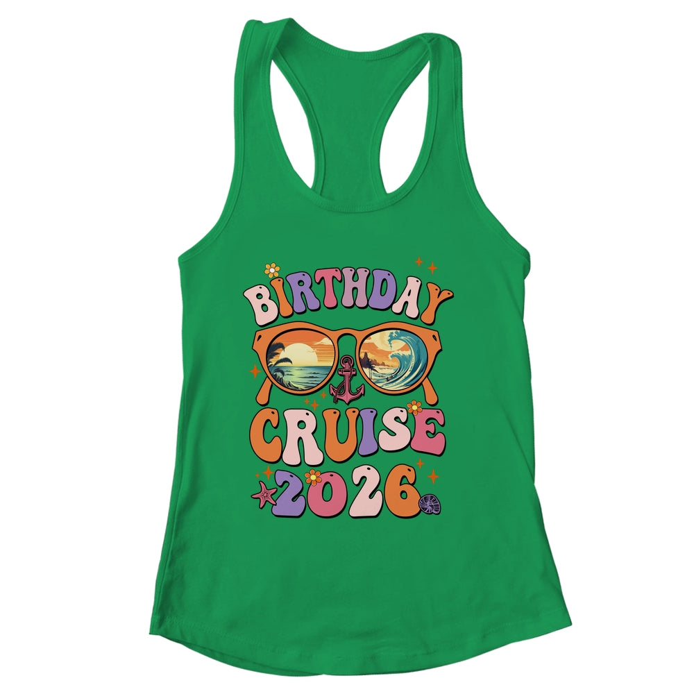 Birthday Cruise Squad Birthday Girls Party 2026 Groovy Shirt & Tank Top | siriusteestore