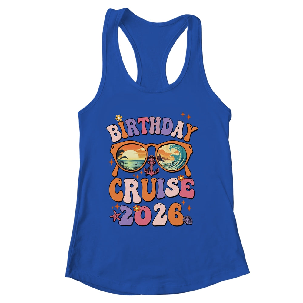 Birthday Cruise Squad Birthday Girls Party 2026 Groovy Shirt & Tank Top | siriusteestore