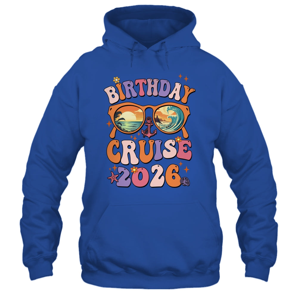 Birthday Cruise Squad Birthday Girls Party 2026 Groovy Shirt & Tank Top | siriusteestore