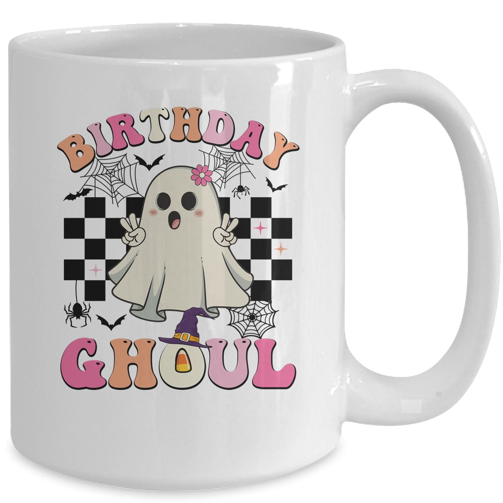 Birthday Ghoul Spooky Season Groovy Halloween Kids Girls Mug | siriusteestore