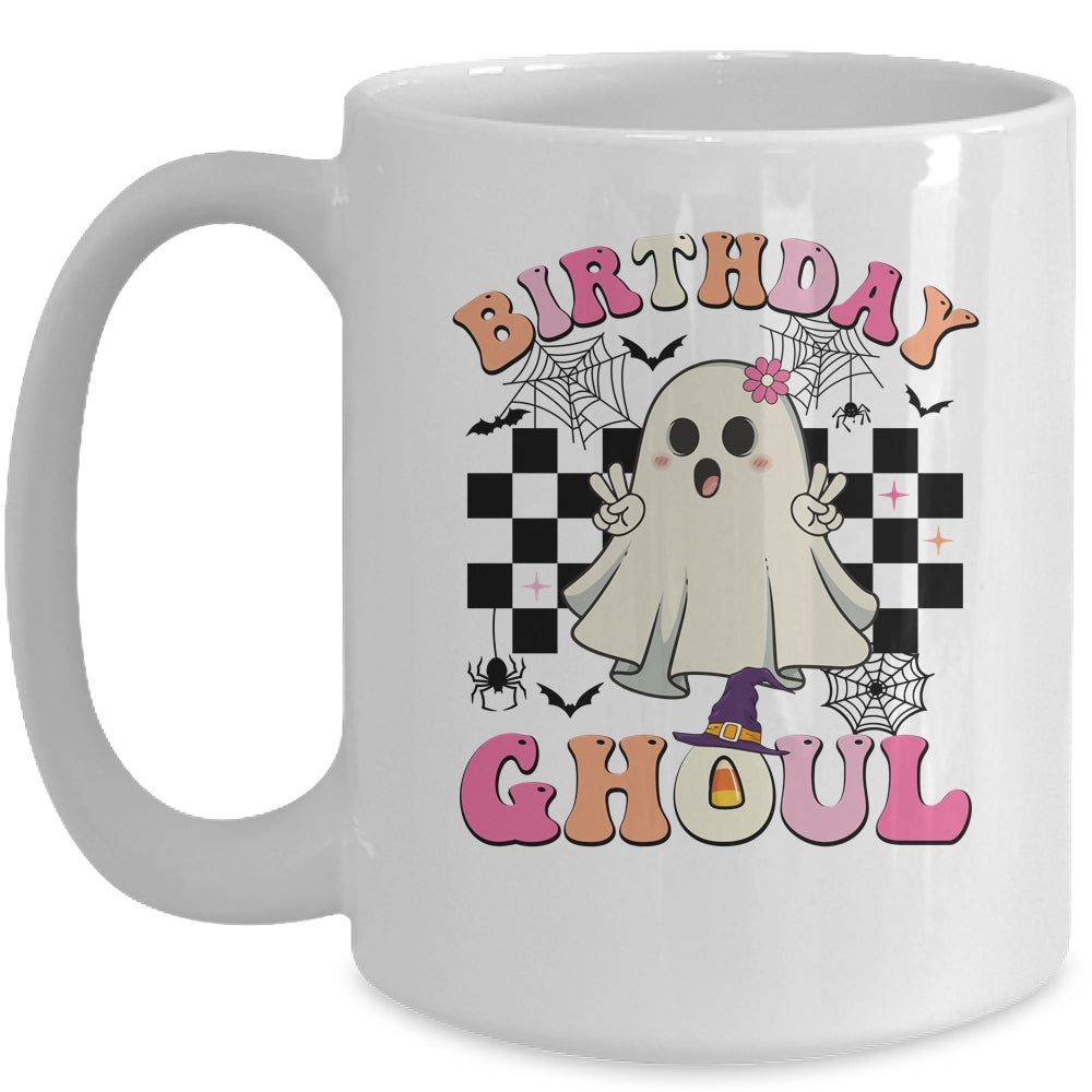Birthday Ghoul Spooky Season Groovy Halloween Kids Girls Mug | siriusteestore