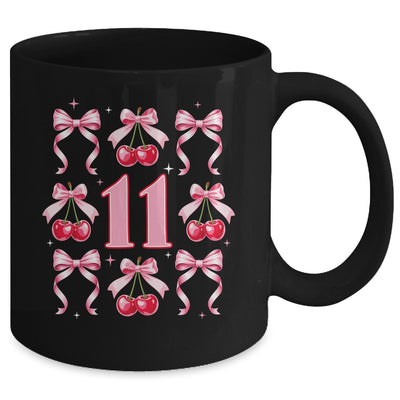 Birthday Girl 11th Birthday Cherry Coquette Bow 11 Years Old Mug | siriusteestore