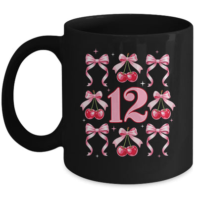 Birthday Girl 12th Birthday Cherry Coquette Bow 12 Years Old Mug | siriusteestore