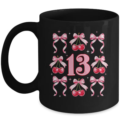 Birthday Girl 13th Birthday Cherry Coquette Bow 13 Years Old Mug | siriusteestore