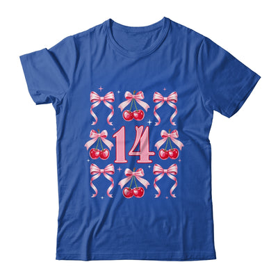 Birthday Girl 14th Birthday Cherry Coquette Bow 14 Years Old Shirt & Hoodie | siriusteestore