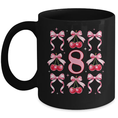 Birthday Girl 8th Birthday Cherry Coquette Bow 8 Years Old Mug | siriusteestore