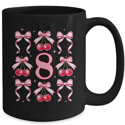 Birthday Girl 8th Birthday Cherry Coquette Bow 8 Years Old Mug | siriusteestore