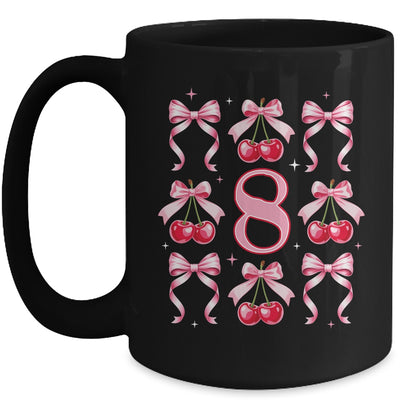 Birthday Girl 8th Birthday Cherry Coquette Bow 8 Years Old Mug | siriusteestore