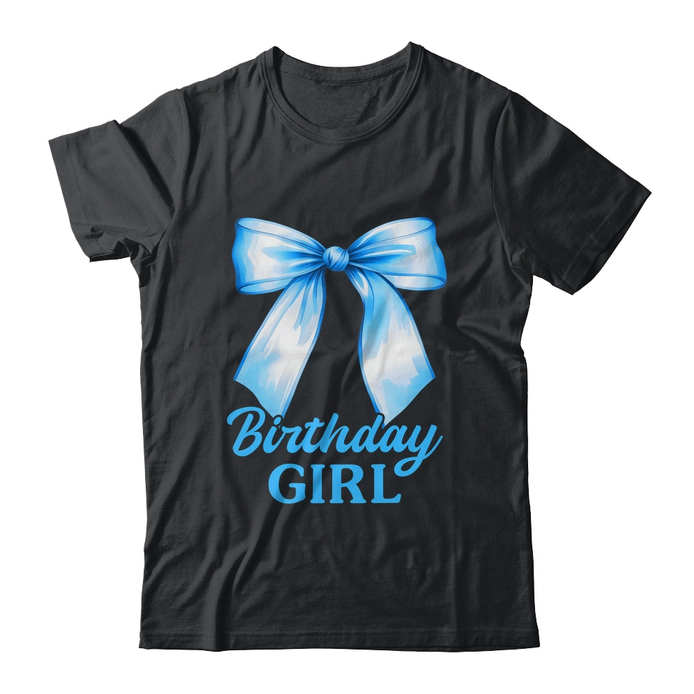 Birthday Girl Blue Coquette Bow Birthday Party Family Shirt & Hoodie | siriusteestore
