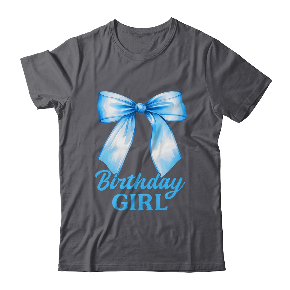 Birthday Girl Blue Coquette Bow Birthday Party Family Shirt & Hoodie | siriusteestore