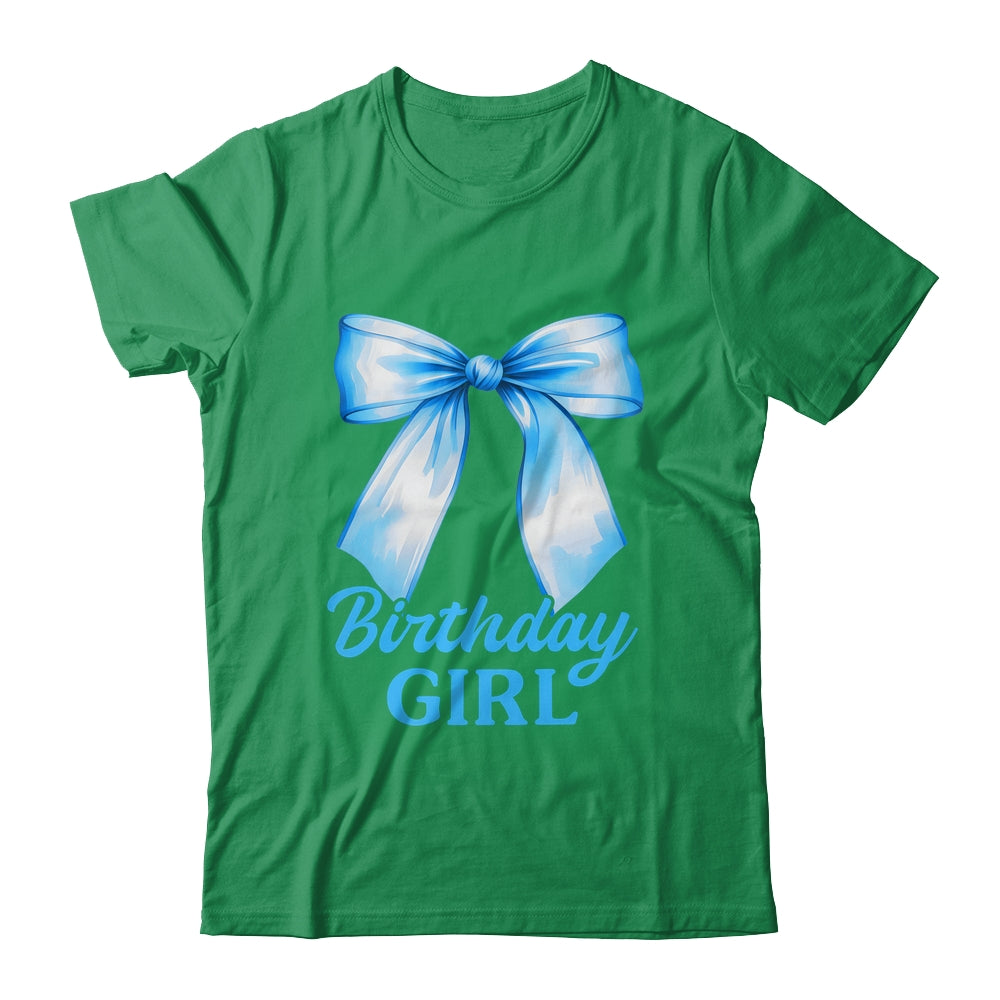 Birthday Girl Blue Coquette Bow Birthday Party Family Shirt & Hoodie | siriusteestore