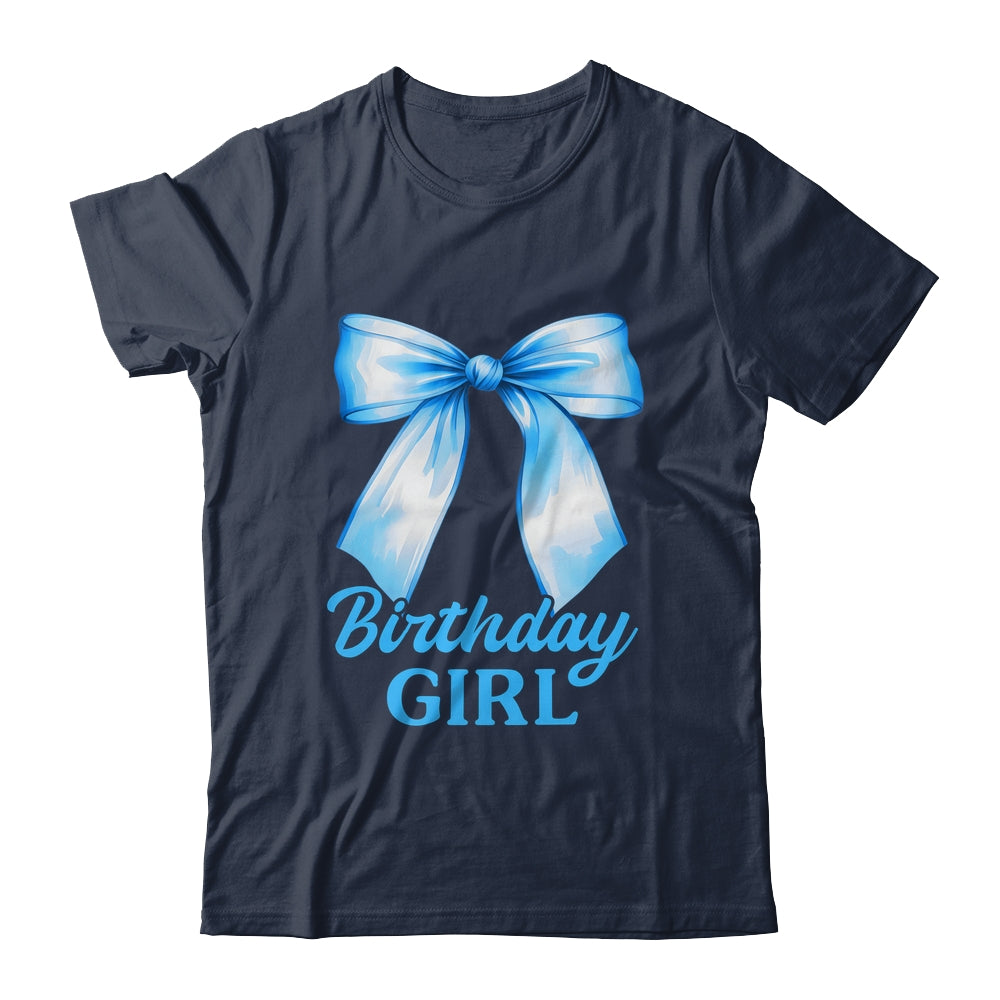 Birthday Girl Blue Coquette Bow Birthday Party Family Shirt & Hoodie | siriusteestore