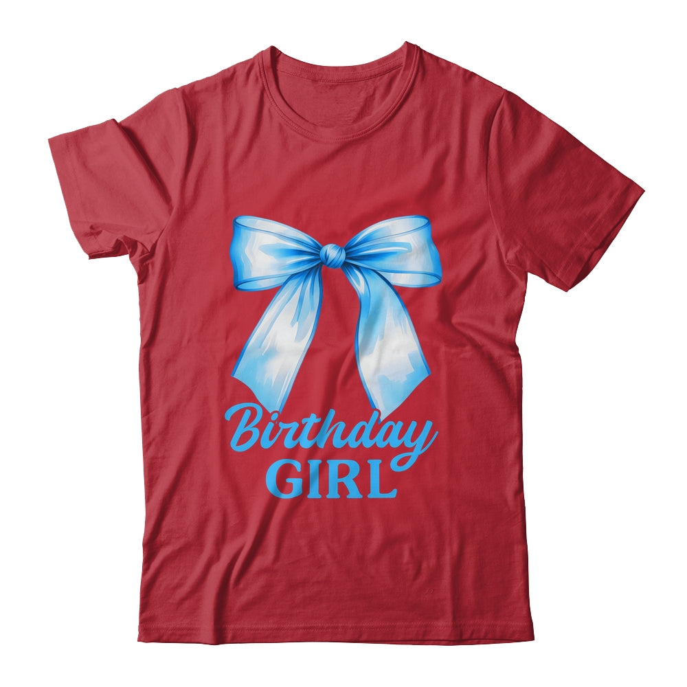 Birthday Girl Blue Coquette Bow Birthday Party Family Shirt & Hoodie | siriusteestore