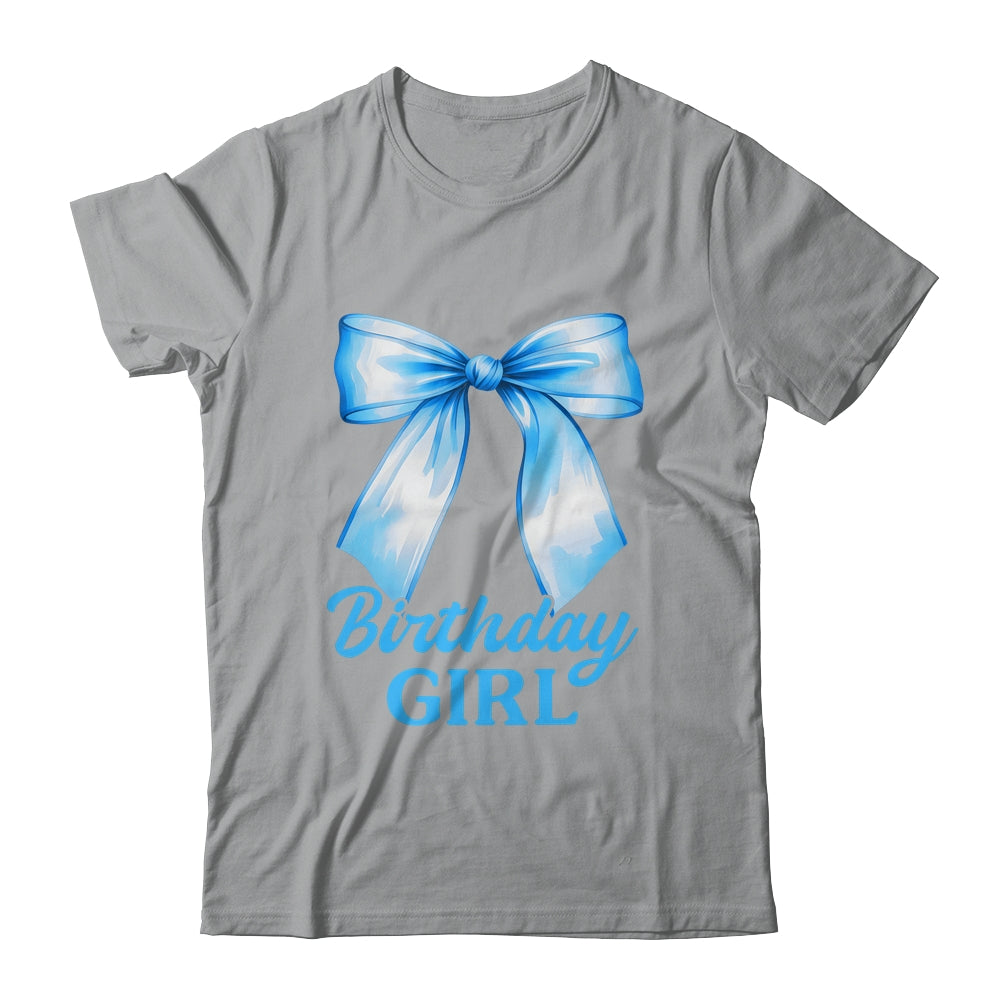 Birthday Girl Blue Coquette Bow Birthday Party Family Shirt & Hoodie | siriusteestore