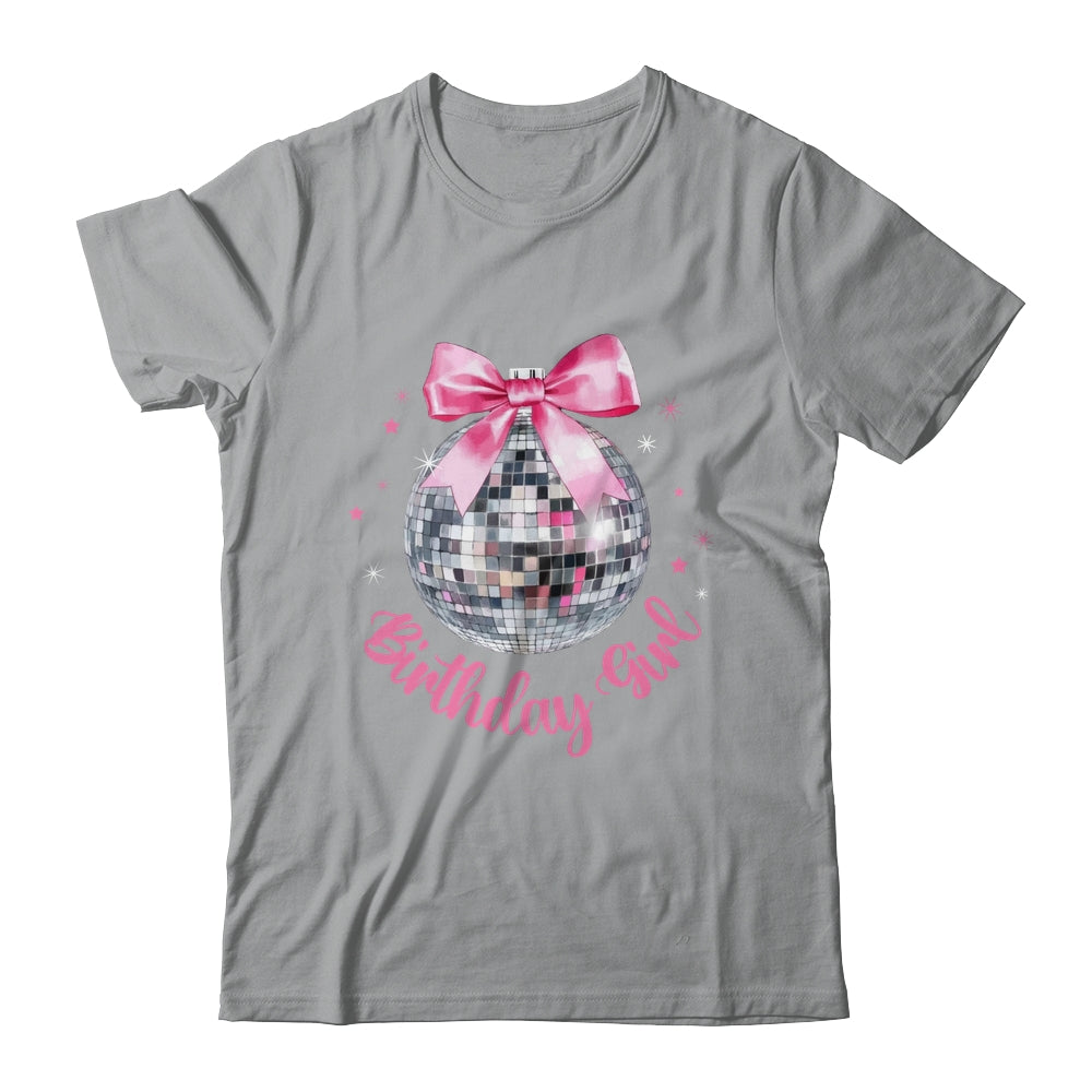 Birthday Girl Coquette Bow Disco Ball Funny Birthday Party Shirt & Tank Top | siriusteestore