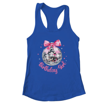 Birthday Girl Coquette Bow Disco Ball Funny Birthday Party Shirt & Tank Top | siriusteestore