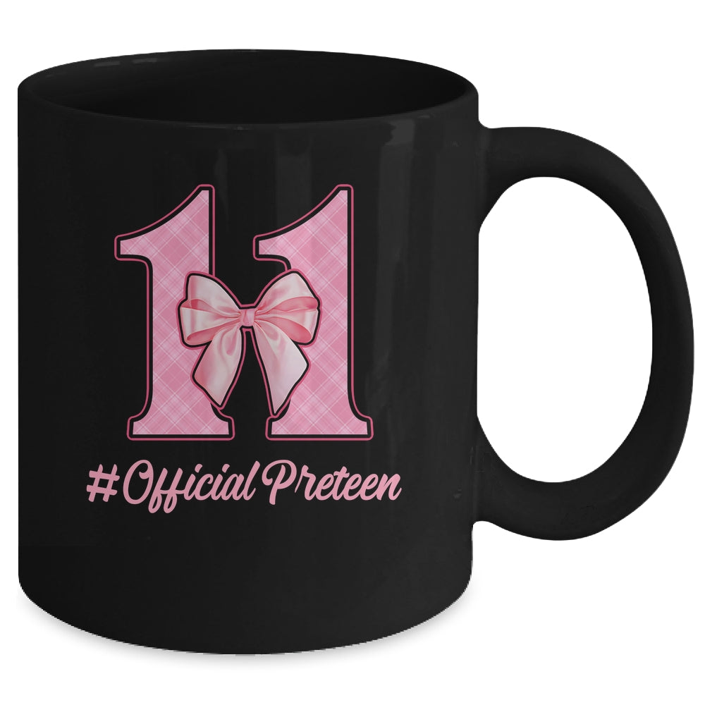 Birthday Girl Pink Coquette Bow 11 Year Old Aesthetic Girly Mug | siriusteestore