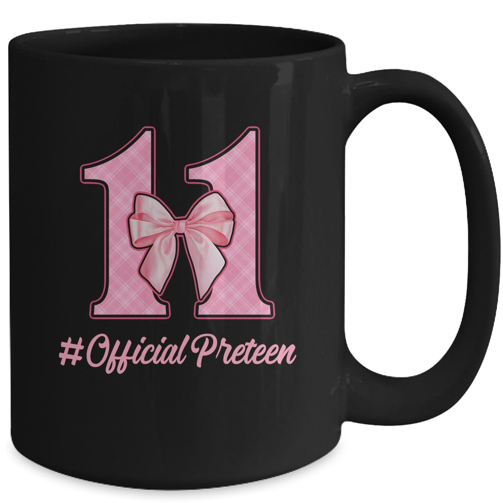 Birthday Girl Pink Coquette Bow 11 Year Old Aesthetic Girly Mug | siriusteestore