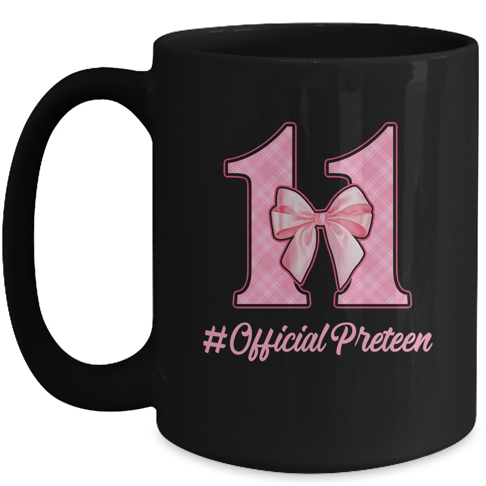 Birthday Girl Pink Coquette Bow 11 Year Old Aesthetic Girly Mug | siriusteestore