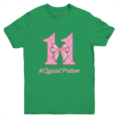 Birthday Girl Pink Coquette Bow 11 Year Old Aesthetic Girly Youth Shirt | siriusteestore