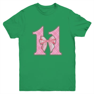 Birthday Girl Pink Coquette Bow 11 Year Old Bday Girl Youth Shirt | siriusteestore