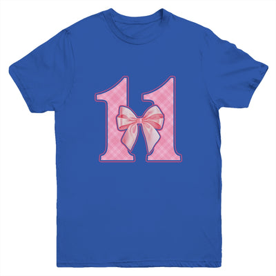 Birthday Girl Pink Coquette Bow 11 Year Old Bday Girl Youth Shirt | siriusteestore