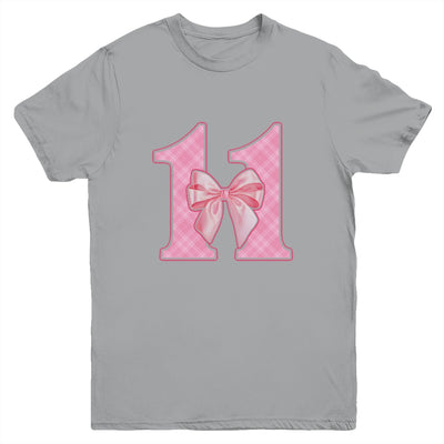 Birthday Girl Pink Coquette Bow 11 Year Old Bday Girl Youth Shirt | siriusteestore