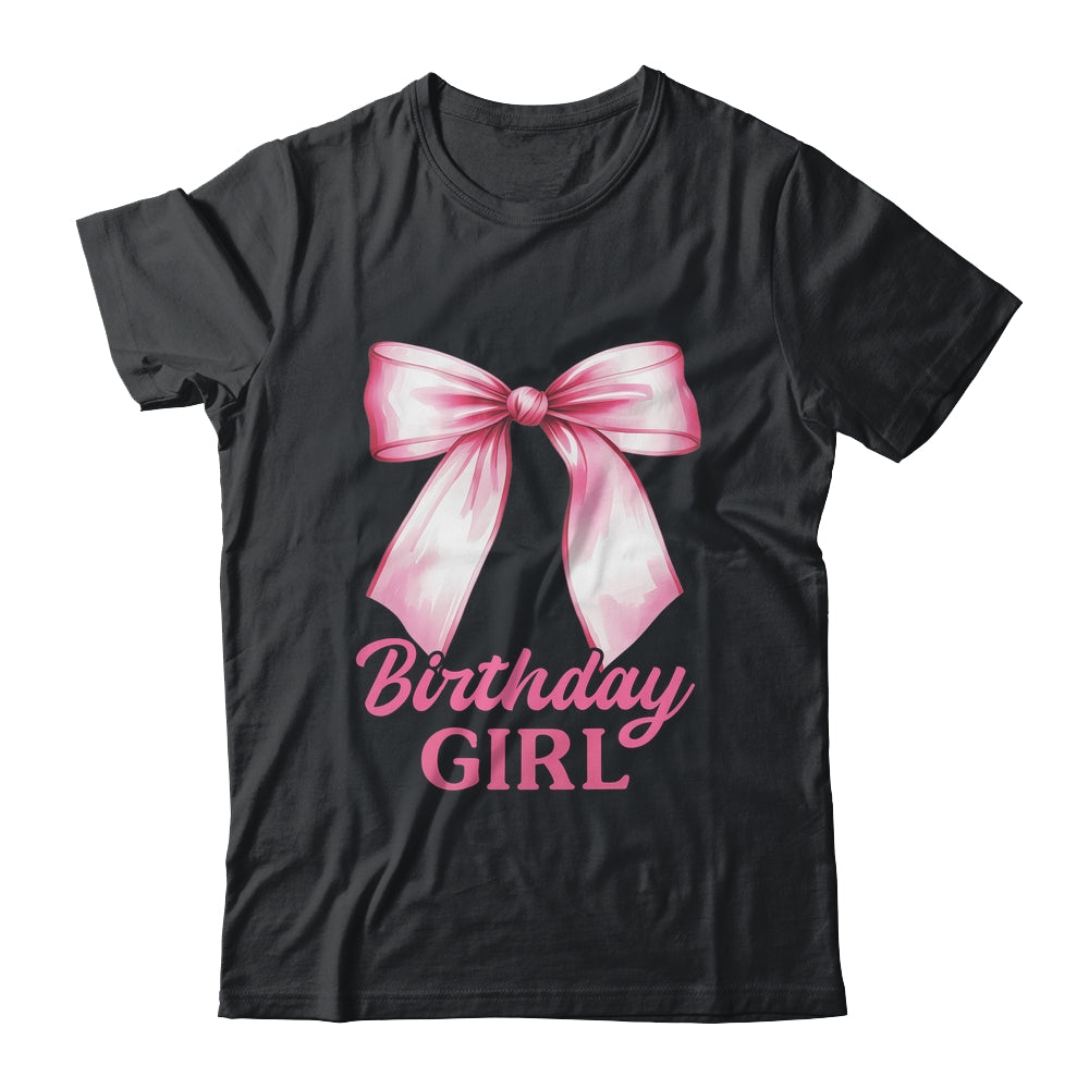 Birthday Girl Pink Coquette Bow Birthday Party Family Shirt & Hoodie | siriusteestore