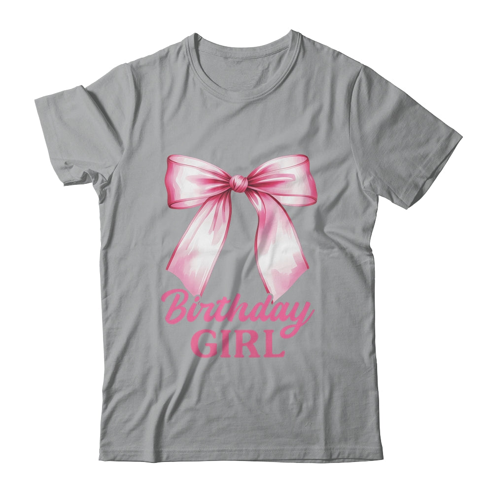 Birthday Girl Pink Coquette Bow Birthday Party Family Shirt & Hoodie | siriusteestore