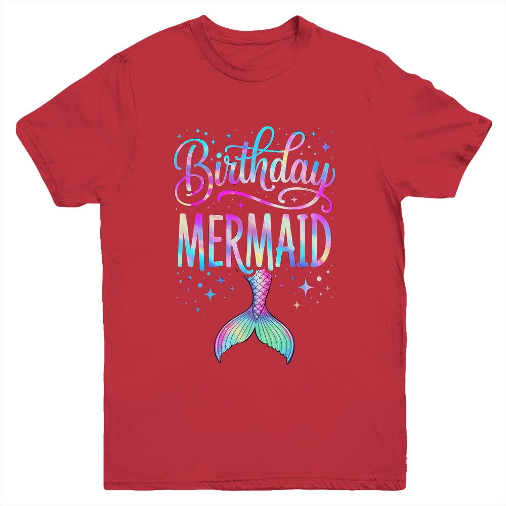 Birthday Mermaid Party Girl Mermaid Birthday Kids Party Youth Shirt | siriusteestore