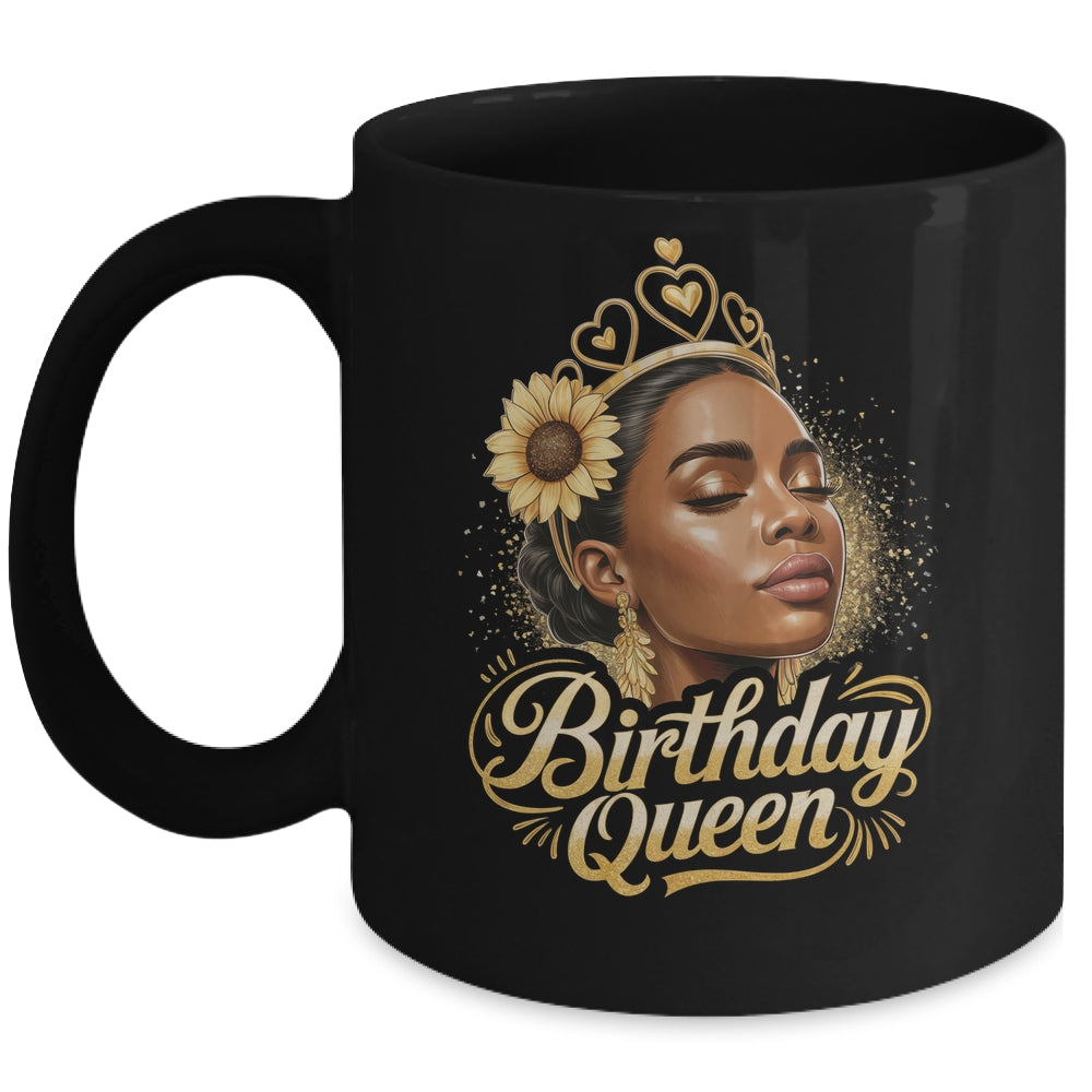 Birthday Queen African American Black Woman Afro Black Women Mug | siriusteestore