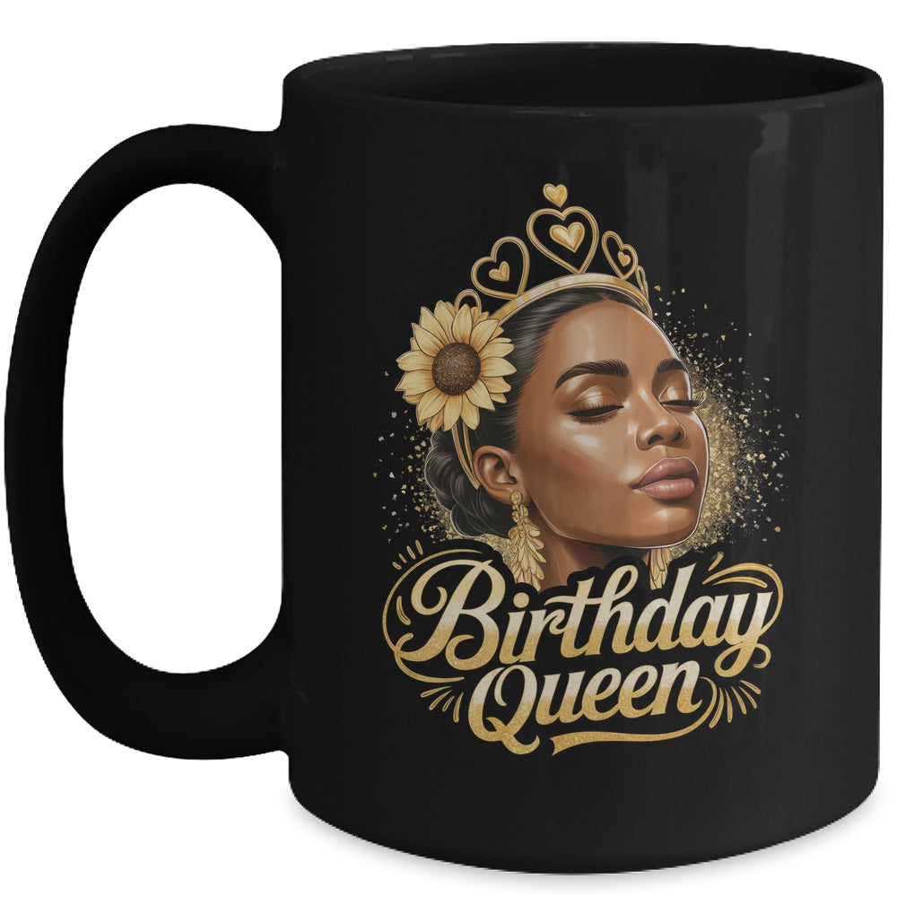 Birthday Queen African American Black Woman Afro Black Women Mug | siriusteestore