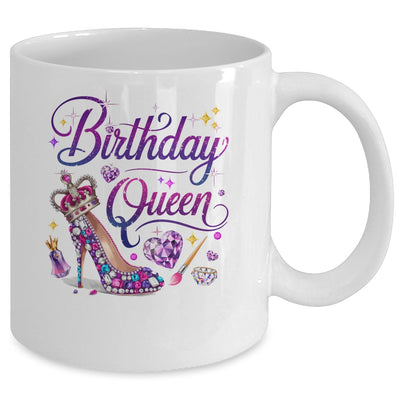 Birthday Queen Crown Hearts High Heel Women Girls Mug | siriusteestore
