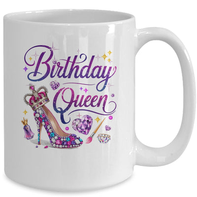 Birthday Queen Crown Hearts High Heel Women Girls Mug | siriusteestore