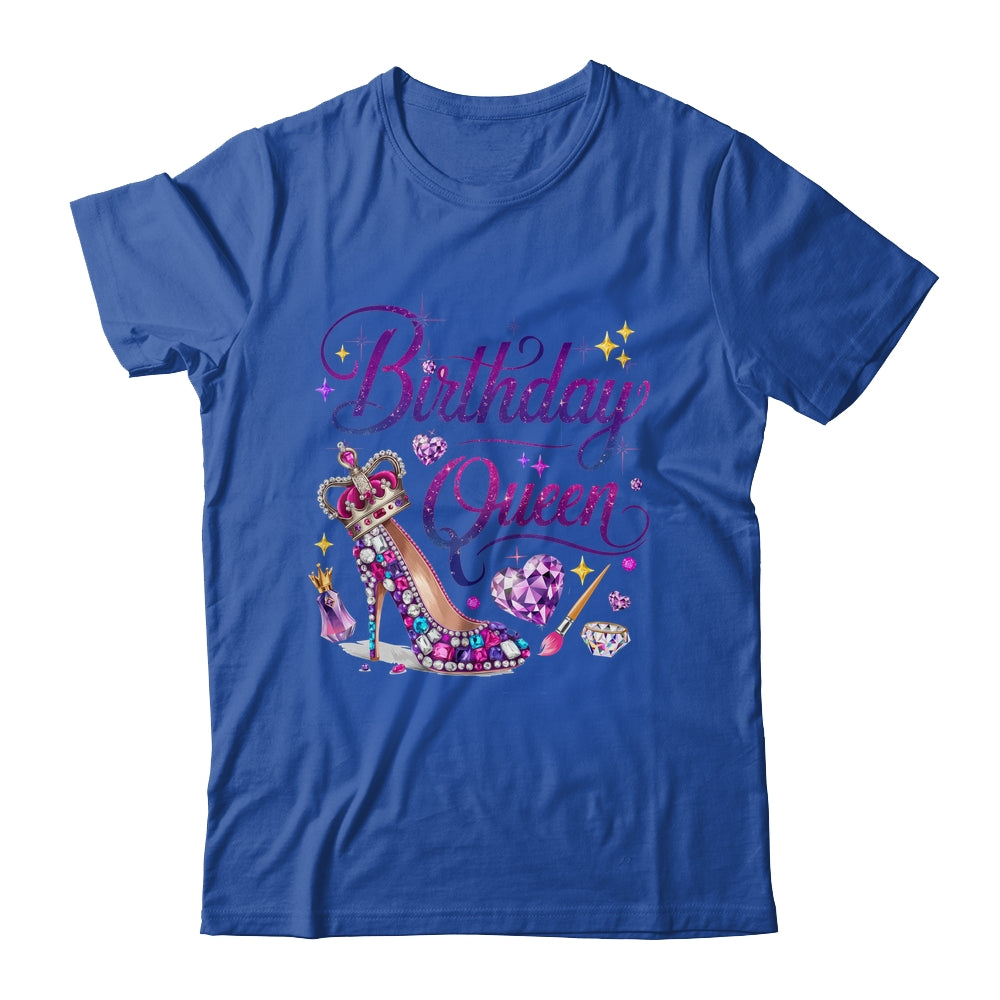 Birthday Queen Crown Hearts High Heel Women Girls Shirt & Tank Top | siriusteestore