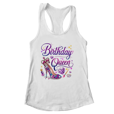 Birthday Queen Crown Hearts High Heel Women Girls Shirt & Tank Top | siriusteestore