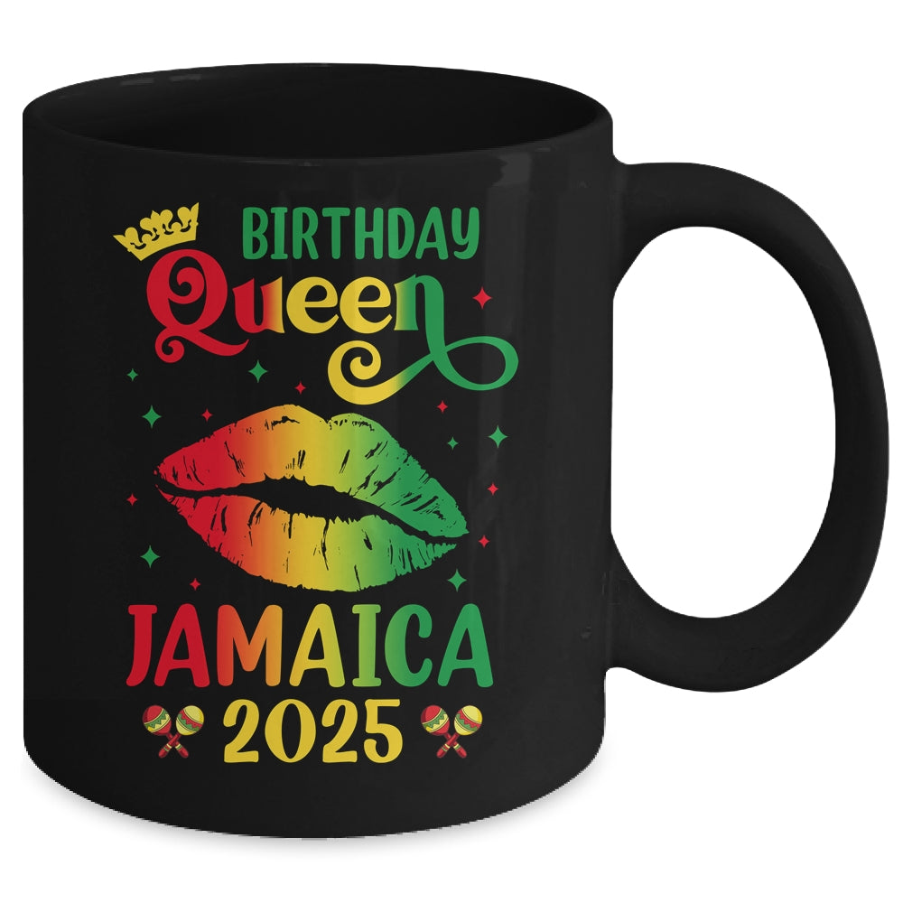 Birthday Queen Jamaica 2025 Girls Trip Party Jamaican Lips Mug | siriusteestore