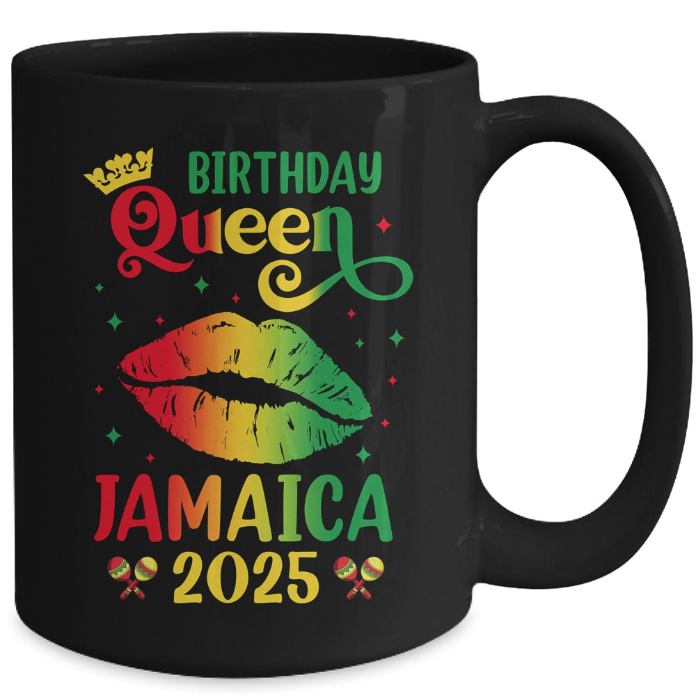 Birthday Queen Jamaica 2025 Girls Trip Party Jamaican Lips Mug | siriusteestore