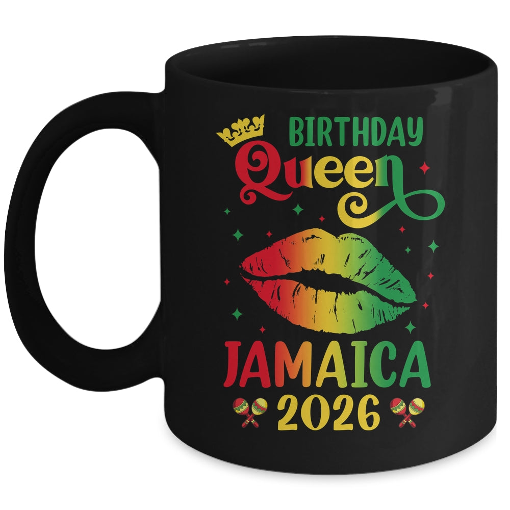 Birthday Queen Jamaica 2026 Girls Trip Party Jamaican Lips Mug | siriusteestore