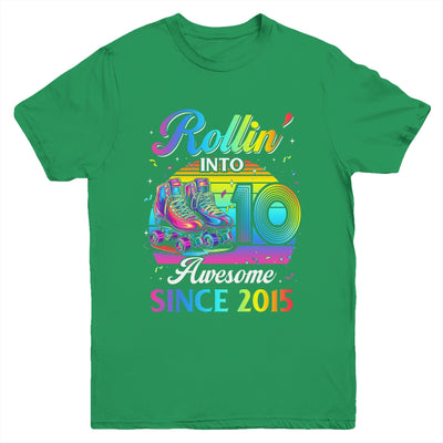 Birthday Roller Skating 10th Girl Rollin Into 10 Skate Party Youth Shirt | siriusteestore