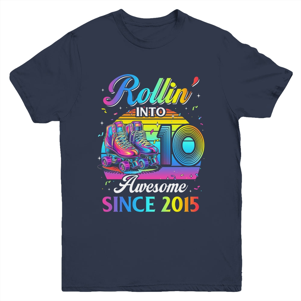Birthday Roller Skating 10th Girl Rollin Into 10 Skate Party Youth Shirt | siriusteestore