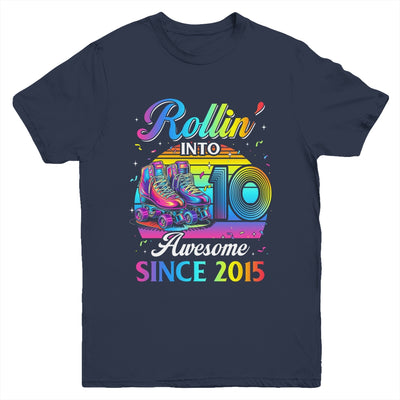 Birthday Roller Skating 10th Girl Rollin Into 10 Skate Party Youth Shirt | siriusteestore