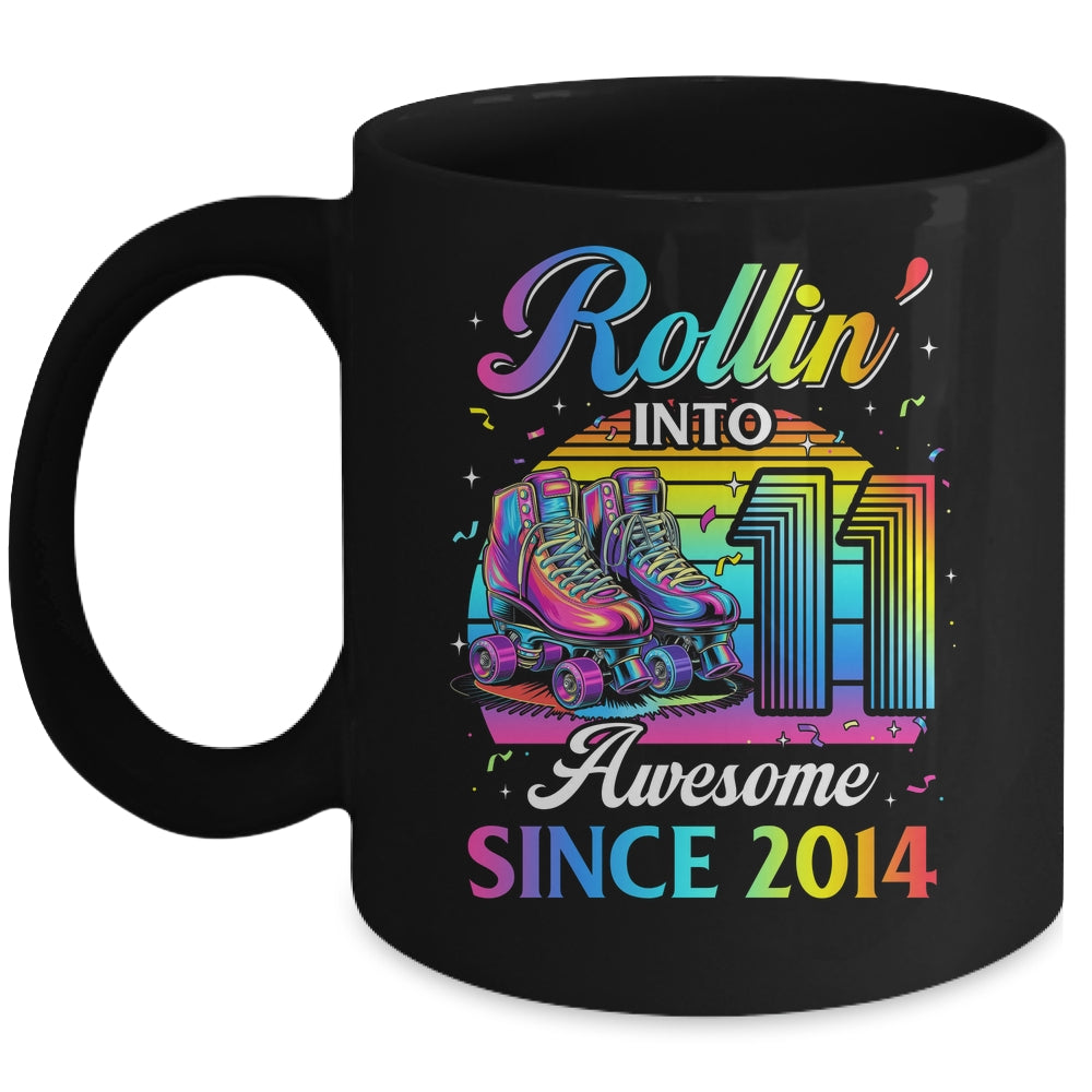Birthday Roller Skating 11th Girl Rollin Into 11 Skate Party Mug | siriusteestore