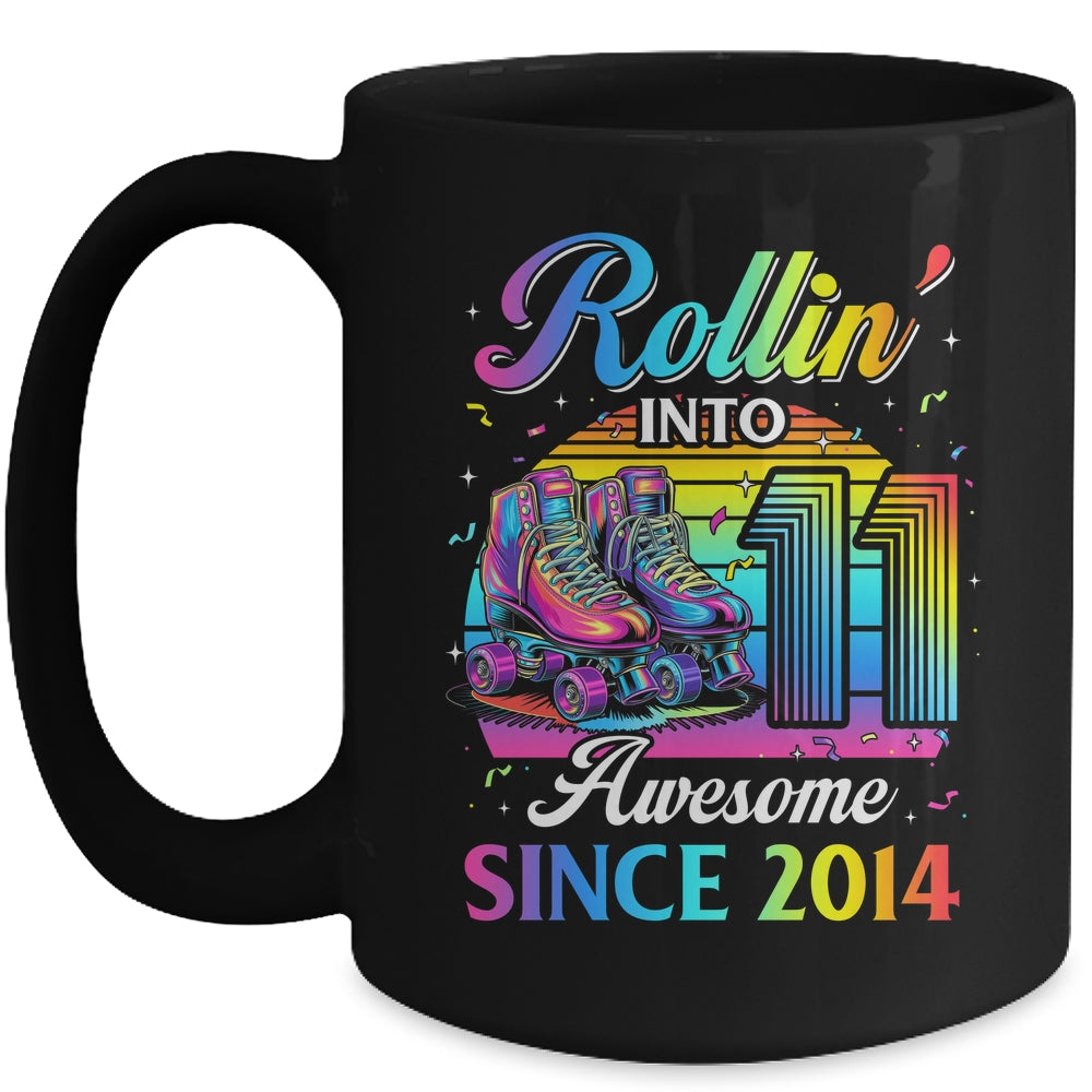 Birthday Roller Skating 11th Girl Rollin Into 11 Skate Party Mug | siriusteestore