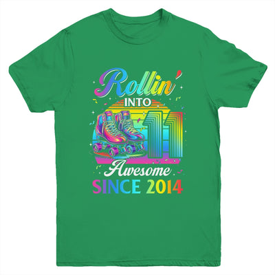 Birthday Roller Skating 11th Girl Rollin Into 11 Skate Party Youth Shirt | siriusteestore