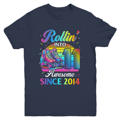Birthday Roller Skating 11th Girl Rollin Into 11 Skate Party Youth Shirt | siriusteestore