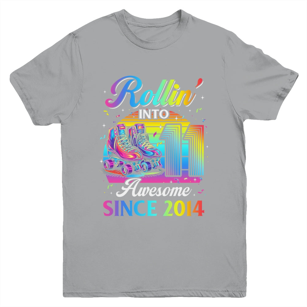 Birthday Roller Skating 11th Girl Rollin Into 11 Skate Party Youth Shirt | siriusteestore